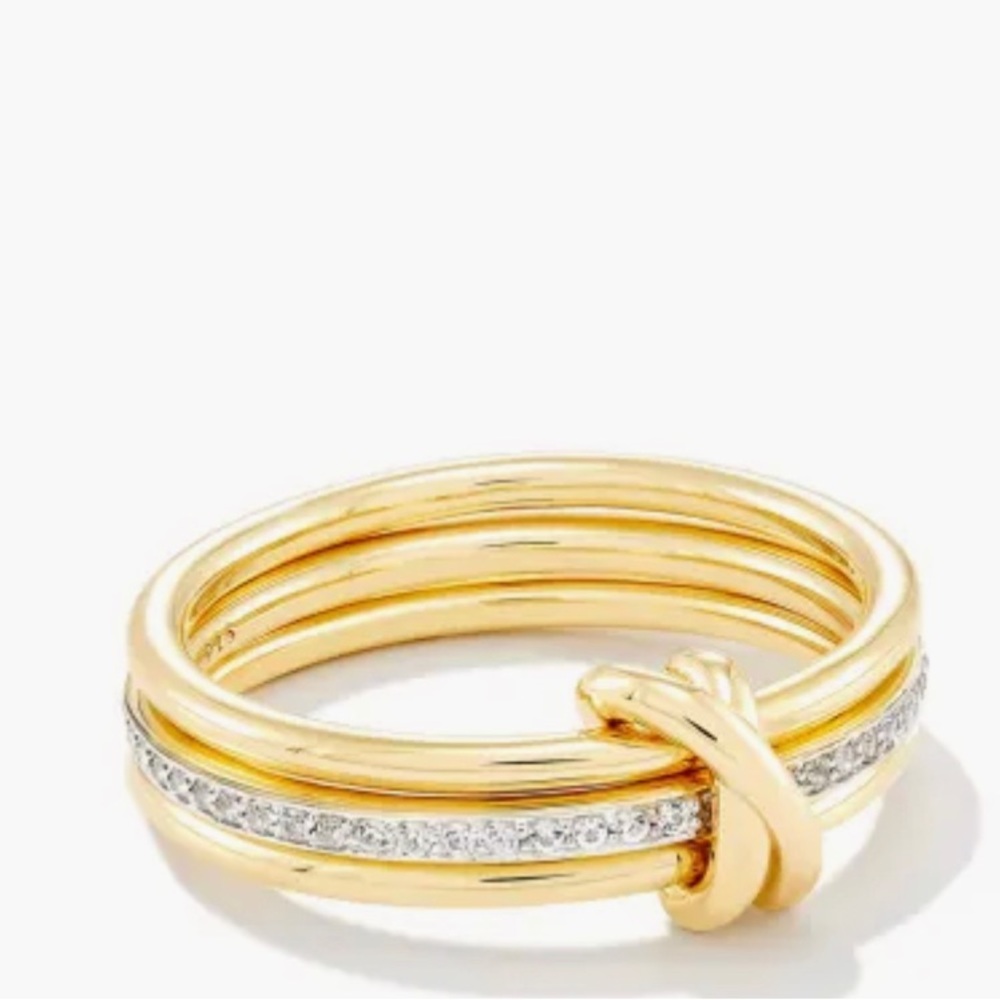 Kendra Scott Tia 18k Gold Vermeil Band Ring in White Sapphire